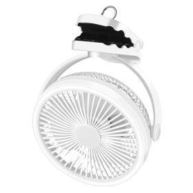 Battery Operated Clip on fan with Camping Lantern, 4 Speeds & Timer, 10000mAh Battery Operated Clip Fan for Bed, Outdoor Travel, Golf Cart - White