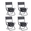 4-piece Folding Outdoor Chair with Storage Bag; Portable Chair for indoor; Outdoor Camping; Picnics and Fishing; Grey