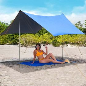 Family Portable Sun Shelter Beach Tent Canopy 10' x 10' UPF50+ Blue