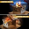 Card Stove Mini Barbecue Grill Fire Table Outdoor Firewood Stove Camping Barbecue Stove BBQ Stainless Steel Firewood Rack