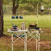 Folding Camp Kitchen Table, 41 in. x 18 in. with Adjustable Stove Platform