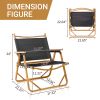 53*55*61cm Medium Size Aluminum Frame 600D Black Oxford Cloth Bearing 100kg Imitation Wood Grain Spray Paint Camping Chair Black