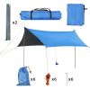 Family Portable Sun Shelter Beach Tent Canopy 10' x 10' UPF50+ Blue