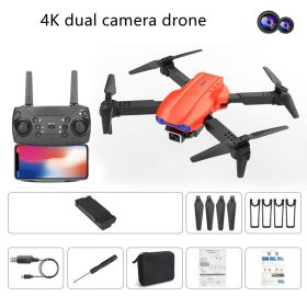 Long Battery Life Of Dual-camera Quadcopter (Option: Orange. Dual 4k cameras)