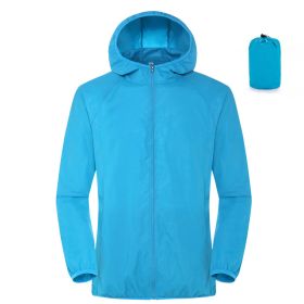 Summer Outdoor Sun Protection Clothing Women'S Lightweight Waterproof Windbreaker (Option: Sky Blue-S)