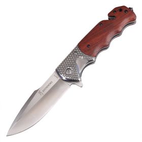 Portable Outdoor Self-defense Folding Knife (Color: brown)