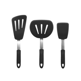 Non Stick Kitchen Tool Silicone Spatula (Color: Black)