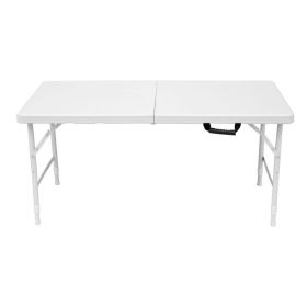 Multi-purpose outdoor folding casual picnic table (Color: White, size: 4ft)