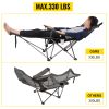 2in1 Folding Camping Reclining Chair Portable 330lbs Capacity,blue