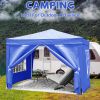 10'x10' EZ Pop Up Canopy Outdoor Portable Party Folding Tent with Removable Sidewalls + Carry Bag + 4pcs Weight Bag