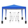 10'x10' EZ Pop Up Canopy Outdoor Portable Party Folding Tent with Removable Sidewalls + Carry Bag + 4pcs Weight Bag