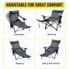 2in1 Folding Camping Reclining Chair Portable 330lbs Capacity,blue