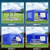 10'x10' EZ Pop Up Canopy Outdoor Portable Party Folding Tent with Removable Sidewalls + Carry Bag + 4pcs Weight Bag