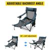 Folding Camp Chair 330 lbs Capacity w/ Footrest Mesh Lounge Chair, Cup Holder and Storage Bag