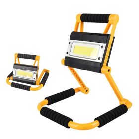 1Pack LED Working Light High Lumen Rechargeable Floodlight Portable Foldable Camping Light With 360Ã‚Â° Rotation Stand (Color: Yellow)