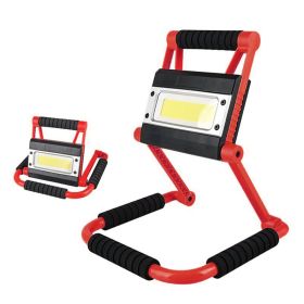 1Pack LED Working Light High Lumen Rechargeable Floodlight Portable Foldable Camping Light With 360Ã‚Â° Rotation Stand (Color: Red)