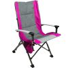 High Back Camping Chair, with Cupholder, Pocket, and Headrest, Adult,pink