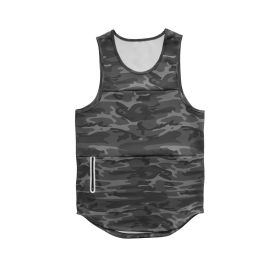 Mens Sports Vest Summer Quick Drying (Option: Grey camouflage light board-3XL)